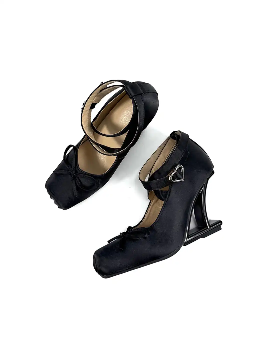 Dolly Bae | 9CM Bow Strap Square Toe High Heels