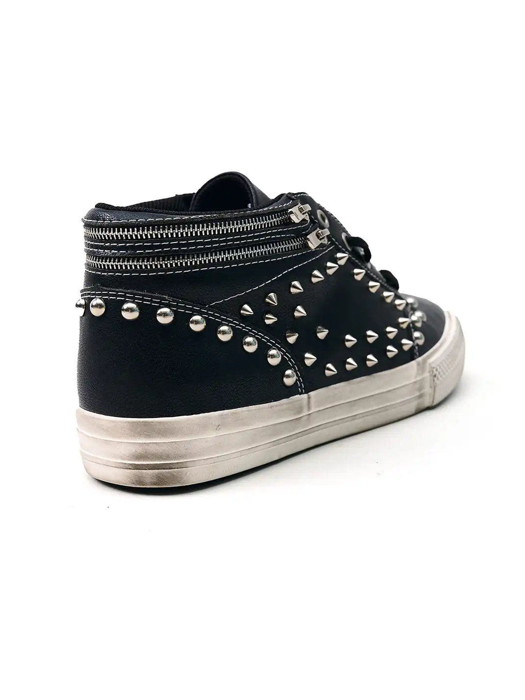 Fourth3ex | Double-Zipper Rivet Skate Sneaker