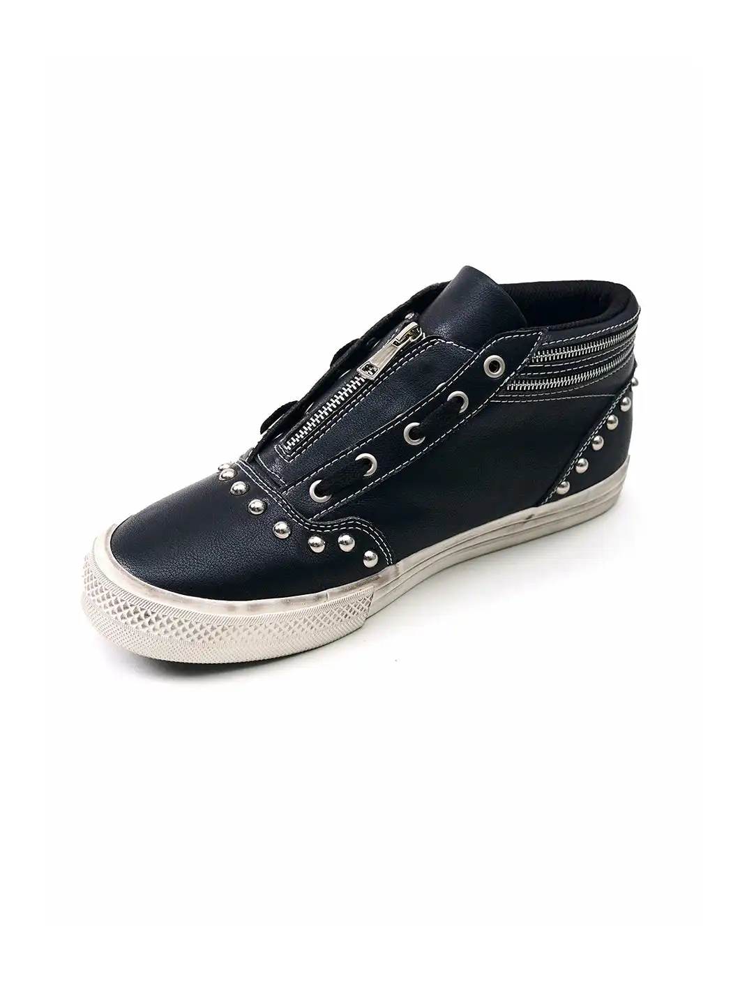 Fourth3ex | Double-Zipper Rivet Skate Sneaker