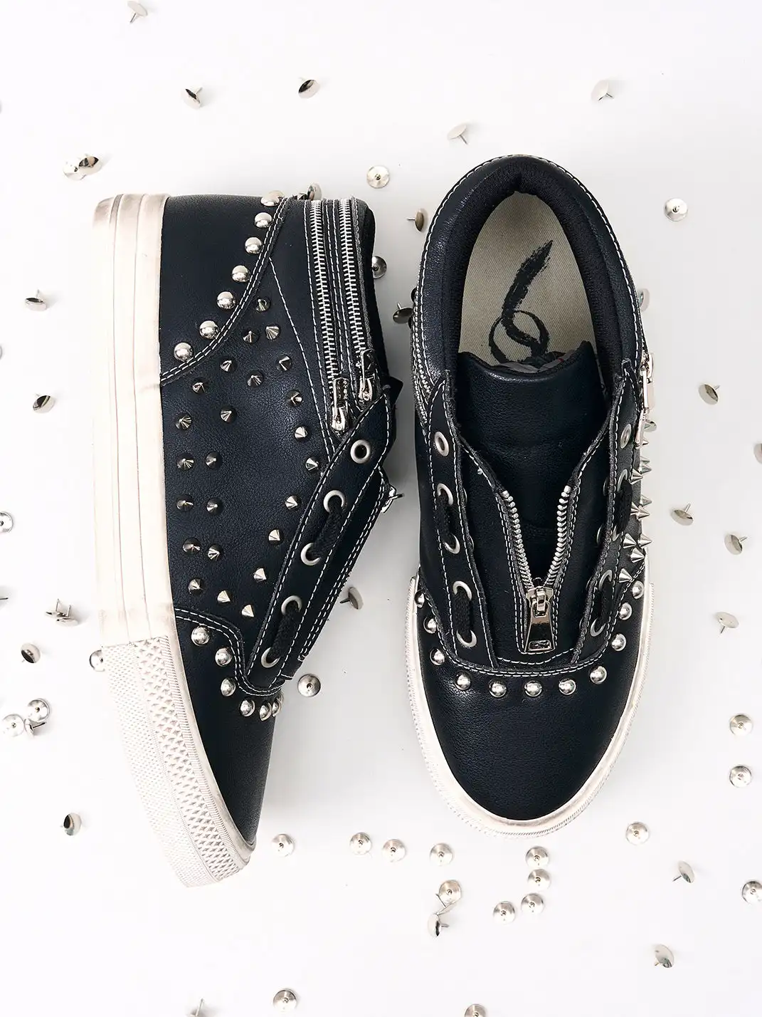 Fourth3ex | Double-Zipper Rivet Skate Sneaker