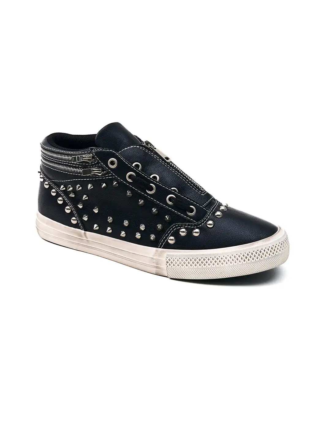 Fourth3ex | Double-Zipper Rivet Skate Sneaker