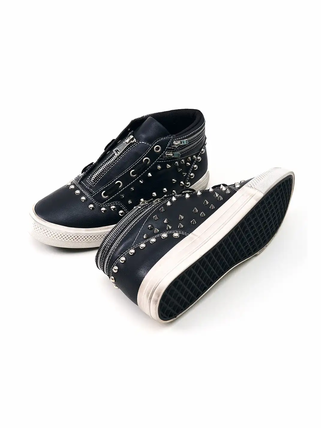 Fourth3ex | Double-Zipper Rivet Skate Sneaker