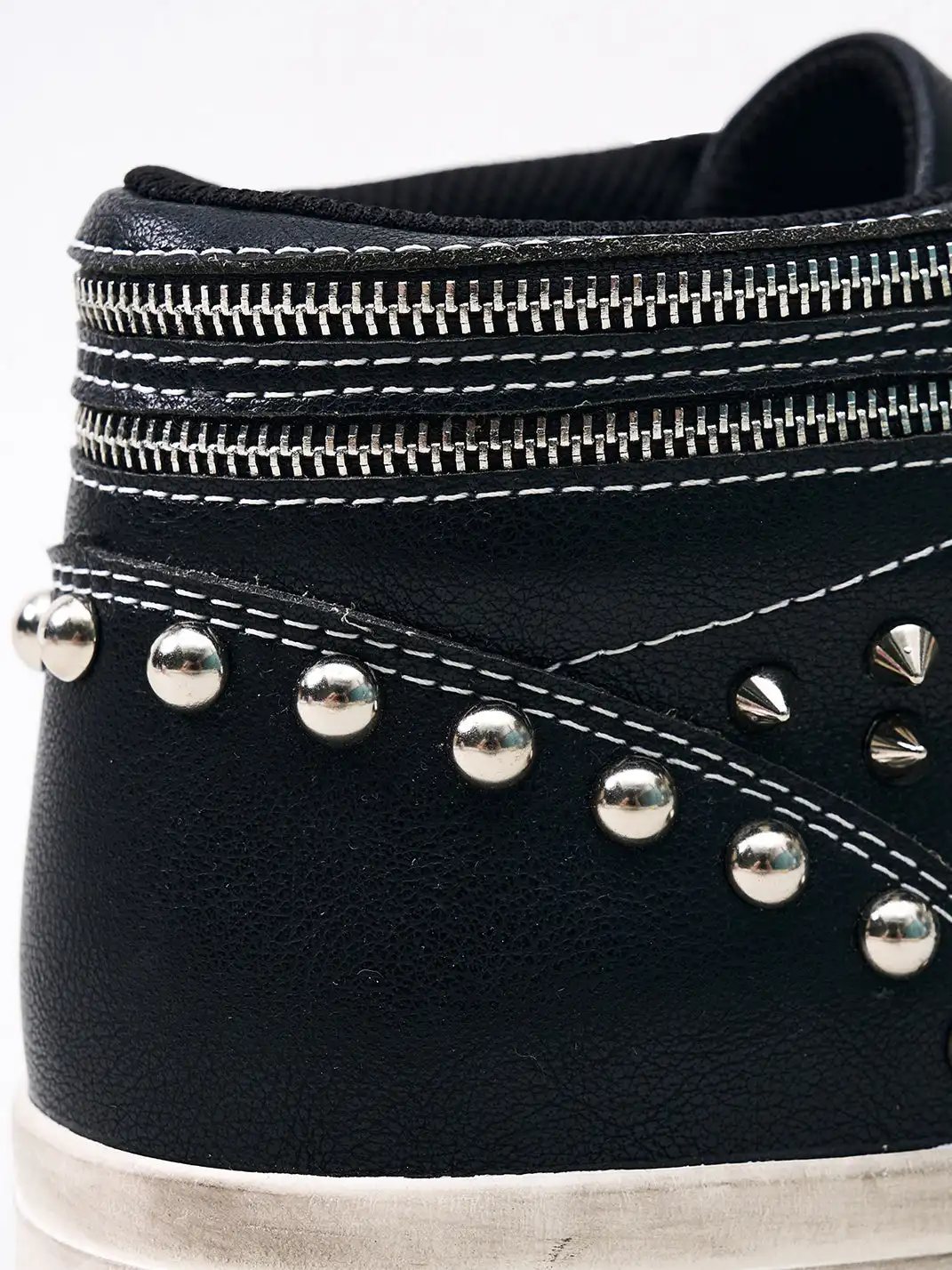 Fourth3ex | Double-Zipper Rivet Skate Sneaker