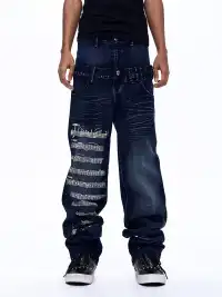 Fourth3ex | Note Double Waist Whisker Jeans