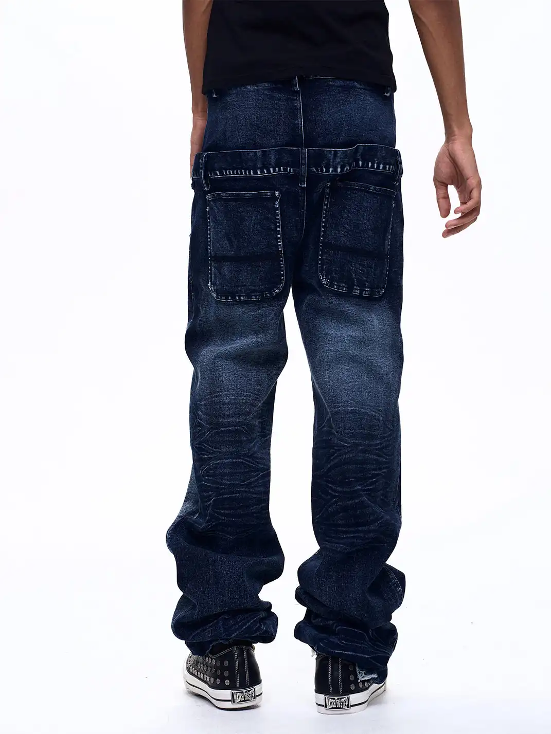 Fourth3ex | Note Double Waist Whisker Jeans