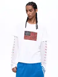 Fourth3ex | Fake Two-Piece Pentagram Printed Long Sleeve T-Shirt