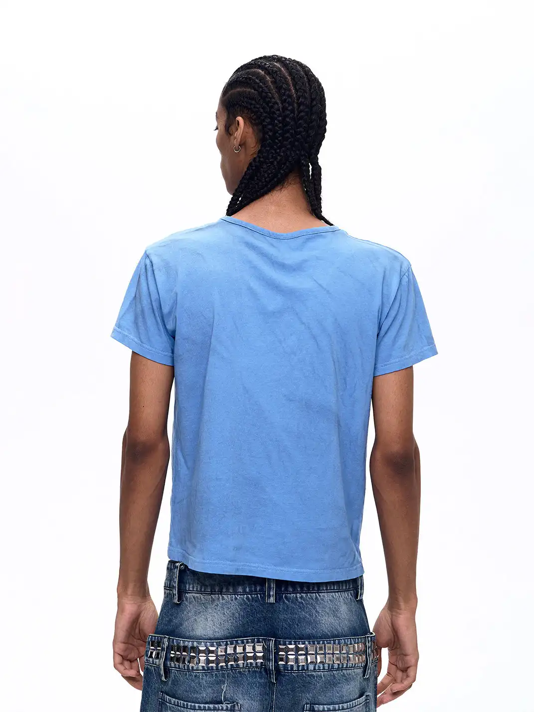 Fourth3ex | Tube Bead & Embroidery Letter Print T-Shirt