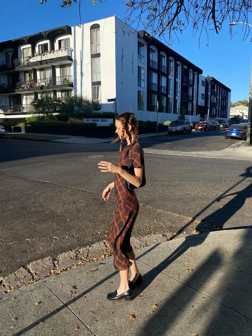 Risque Rose | Vintage Plaid Silk Dress