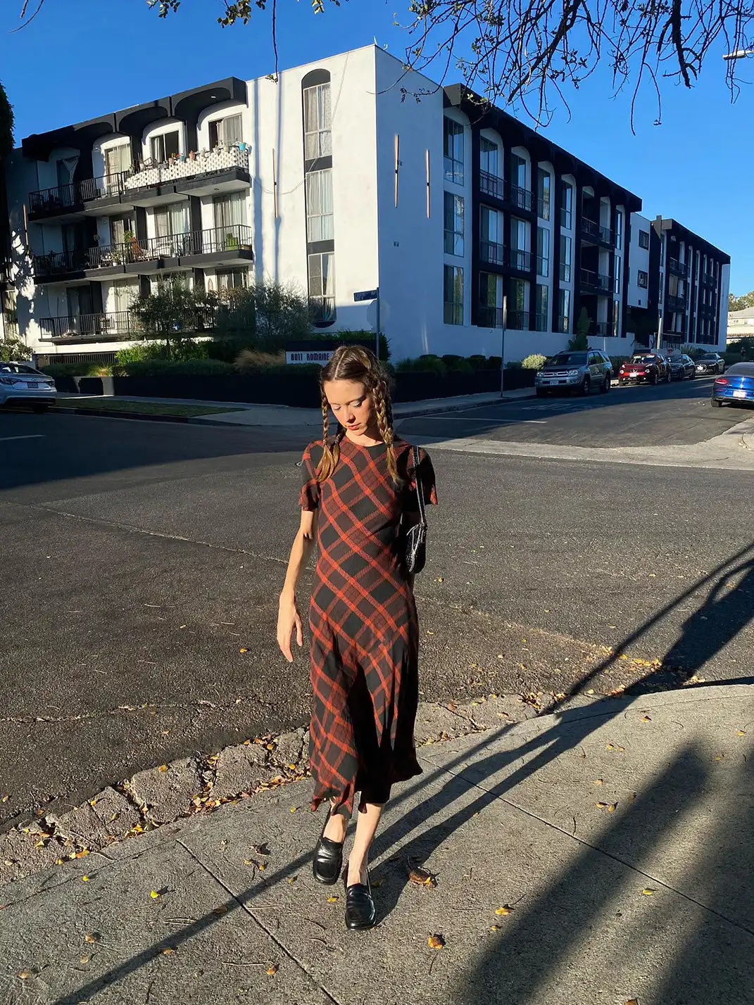 Risque Rose | Vintage Plaid Silk Dress