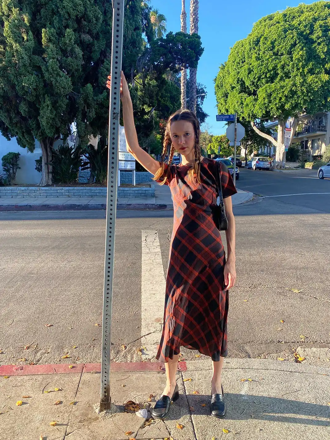 Risque Rose | Vintage Plaid Silk Dress