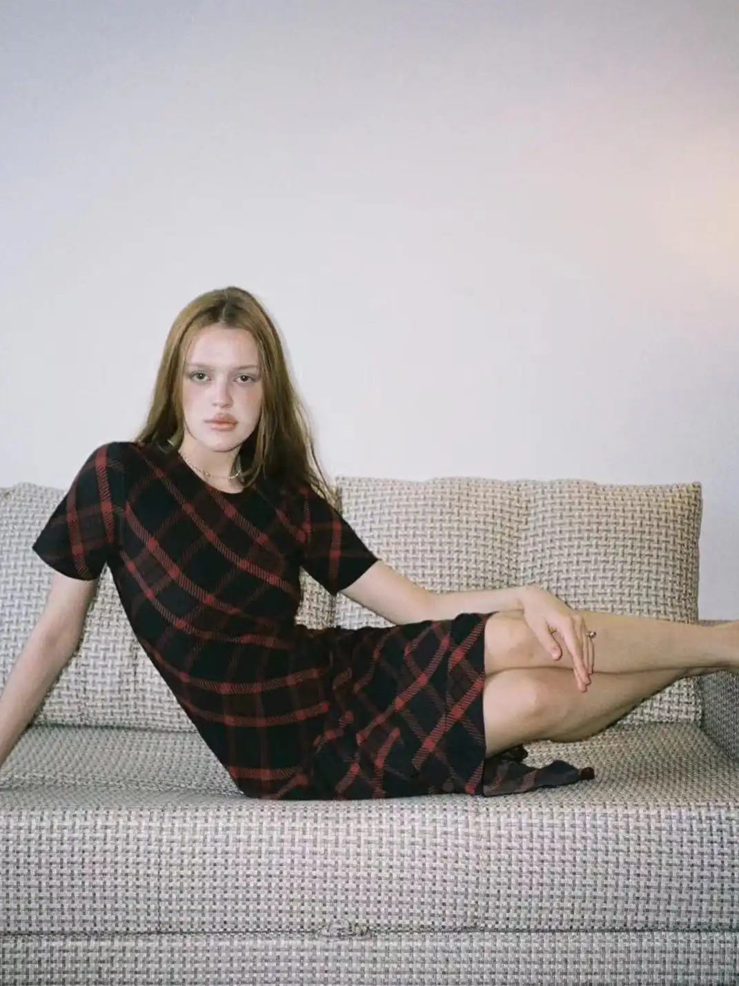 Risque Rose | Vintage Plaid Silk Dress