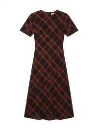 Risque Rose | Vintage Plaid Silk Dress