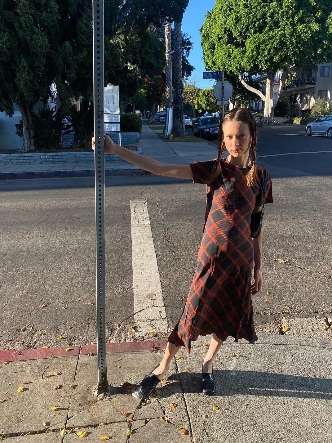 Risque Rose | Vintage Plaid Silk Dress