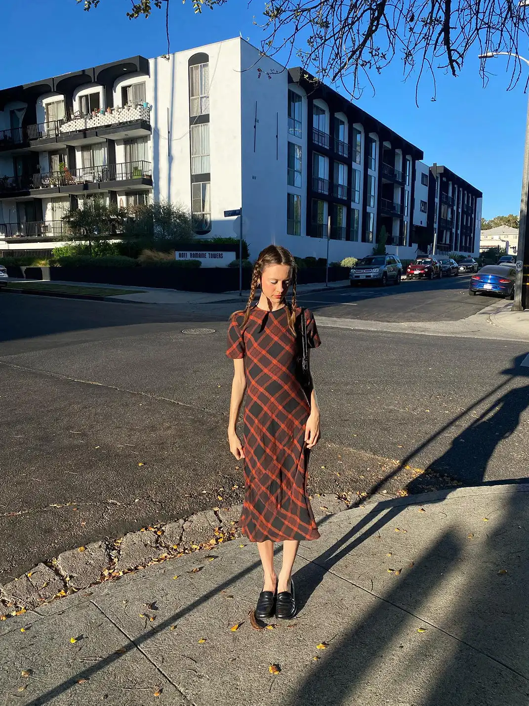 Risque Rose | Vintage Plaid Silk Dress