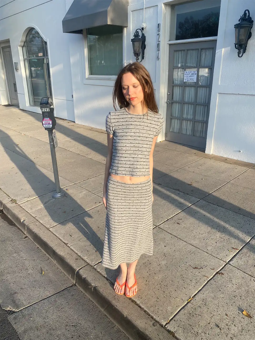 Risque Rose | Mini Heart Print Short Sleeve & Skirt Set