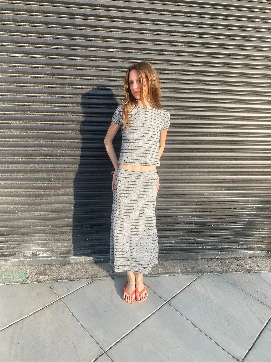 Risque Rose | Mini Heart Print Short Sleeve & Skirt Set