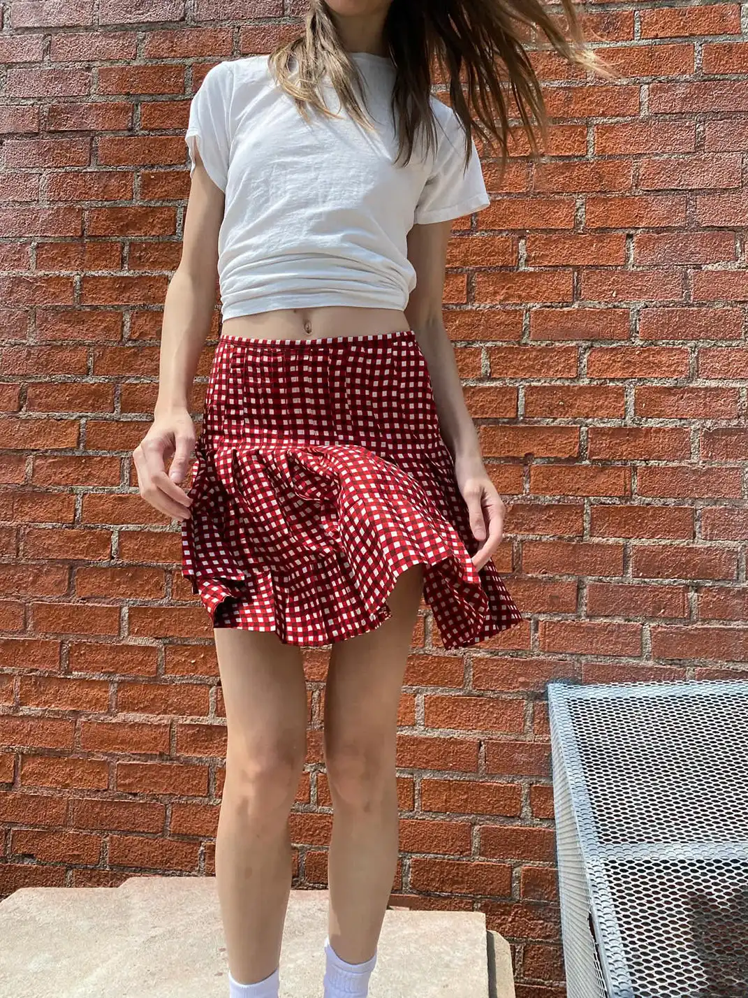 Risque Rose | Plaid Top Shorts Pleated Skirt Set