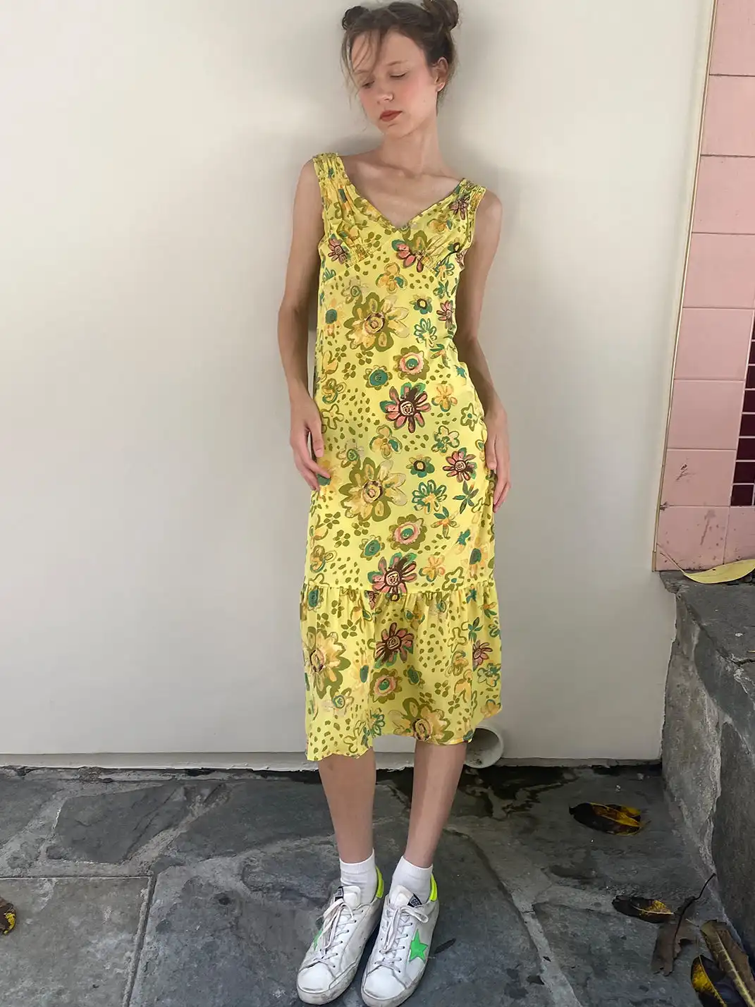 Risque Rose | Silk Graffiti Printed Dress