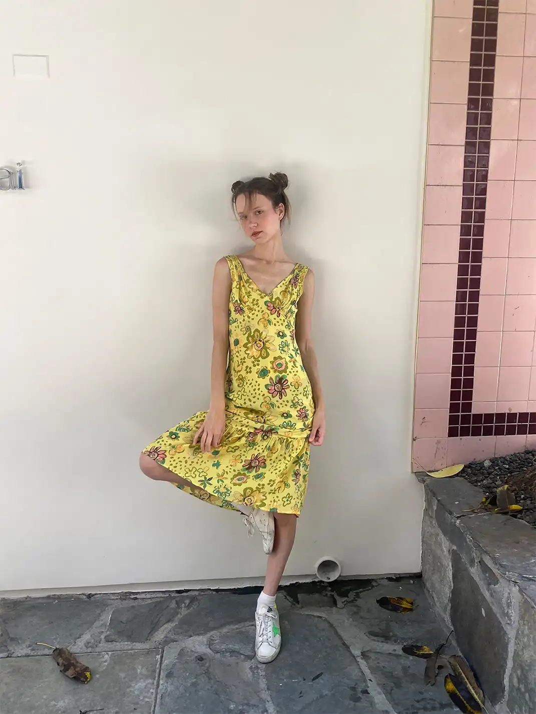 Risque Rose | Silk Graffiti Printed Dress