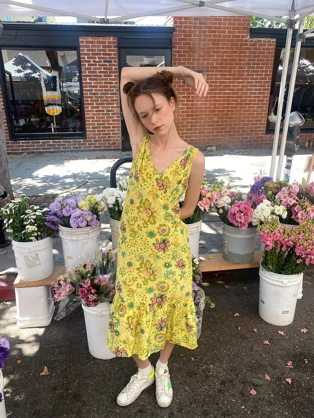 Risque Rose | Silk Graffiti Printed Dress