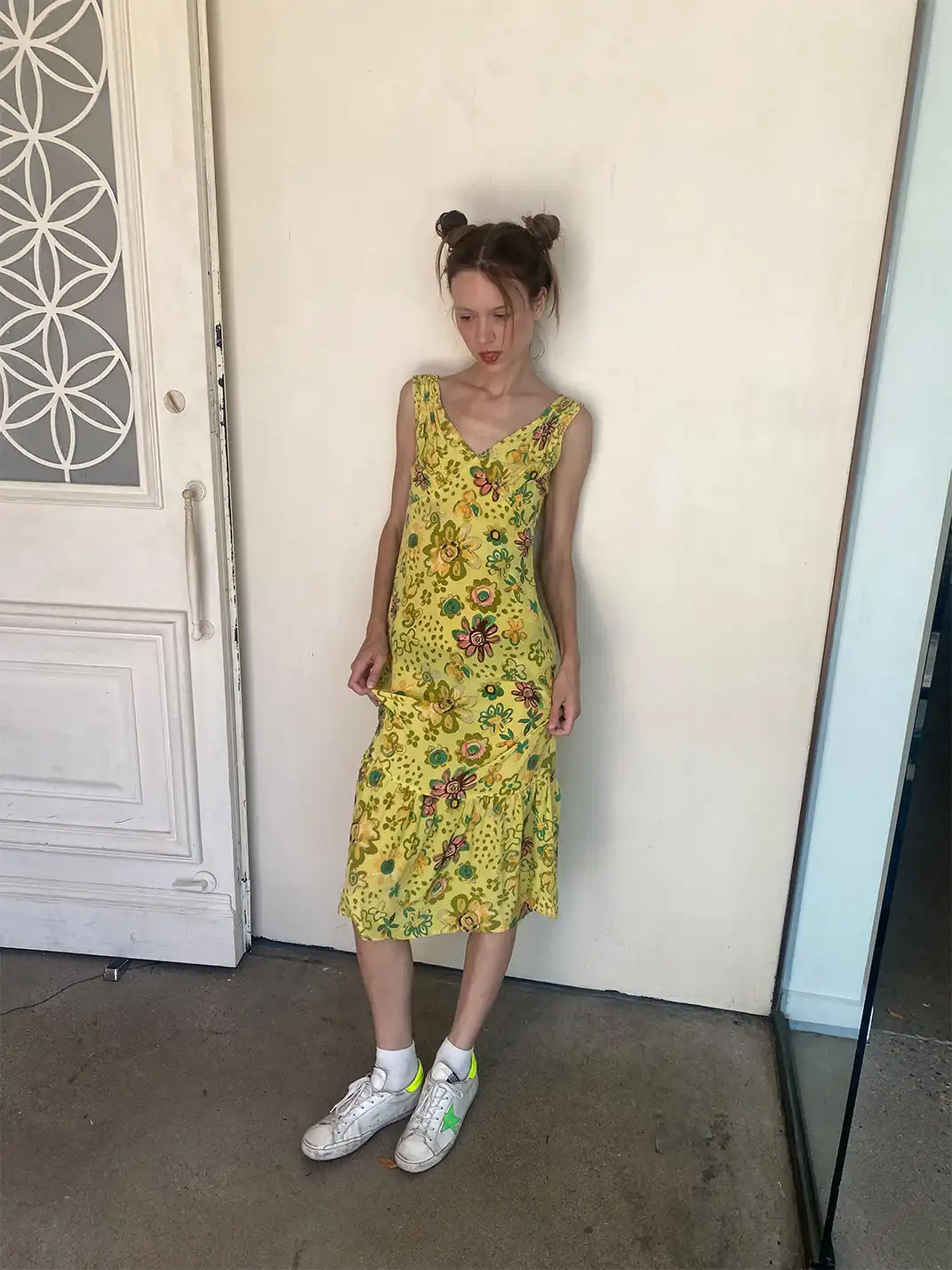 Risque Rose | Silk Graffiti Printed Dress