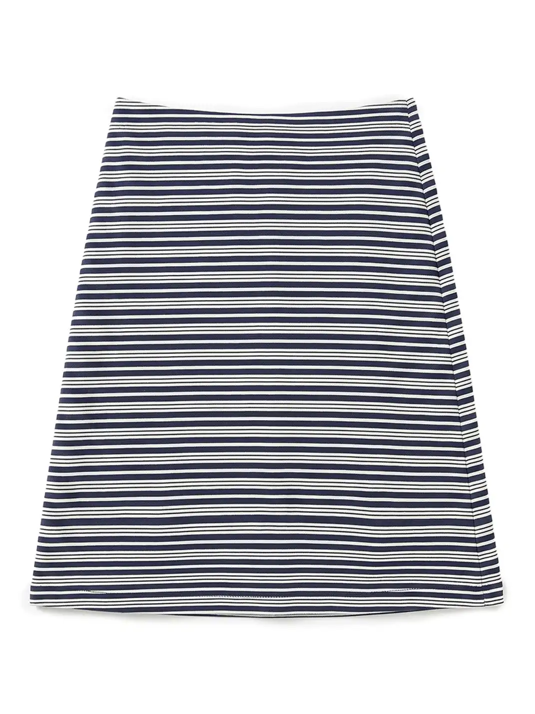 Risque Rose | Cotton And Linen Striped T-Shirt + Denim Skirt