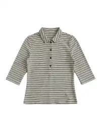 Risque Rose | Cotton And Linen Striped T-Shirt + Denim Skirt