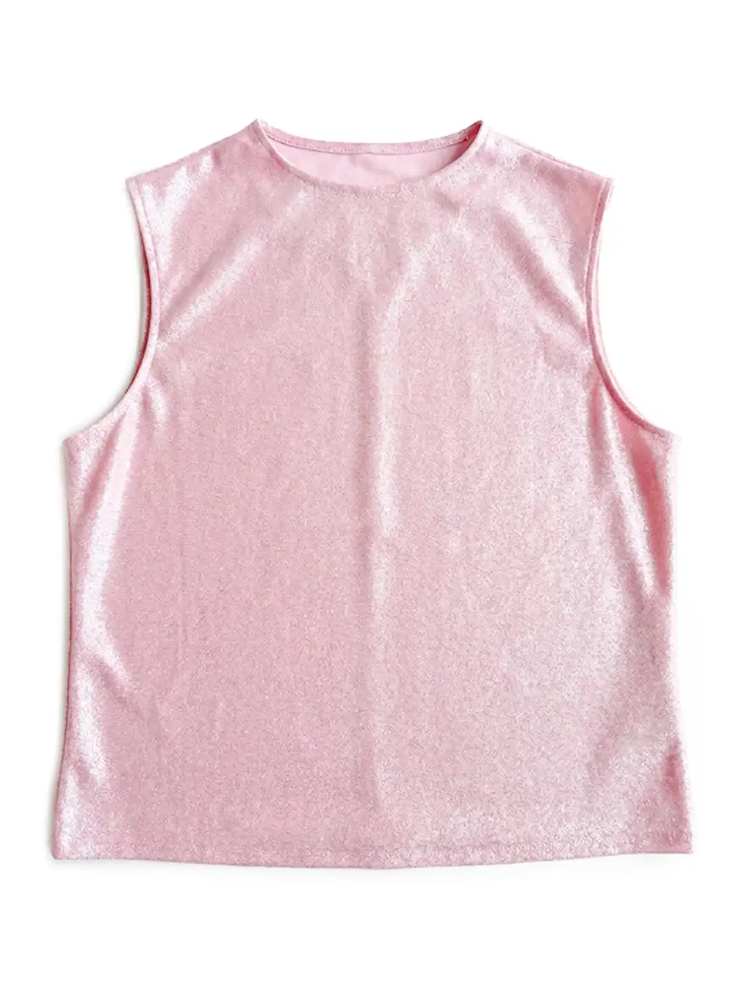 Risque Rose | Pearl Pink Silver Hot Stamping Silk Tank Top & Skirt Set