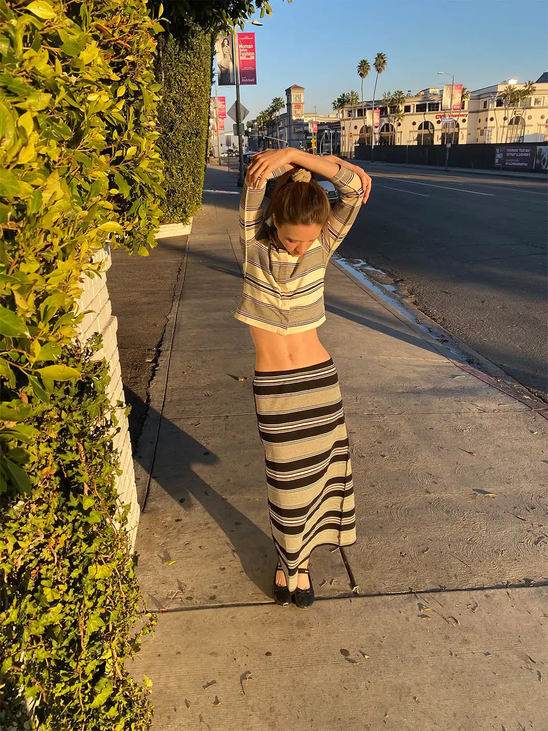 Risque Rose | Black & White Striped Two-Piece Set