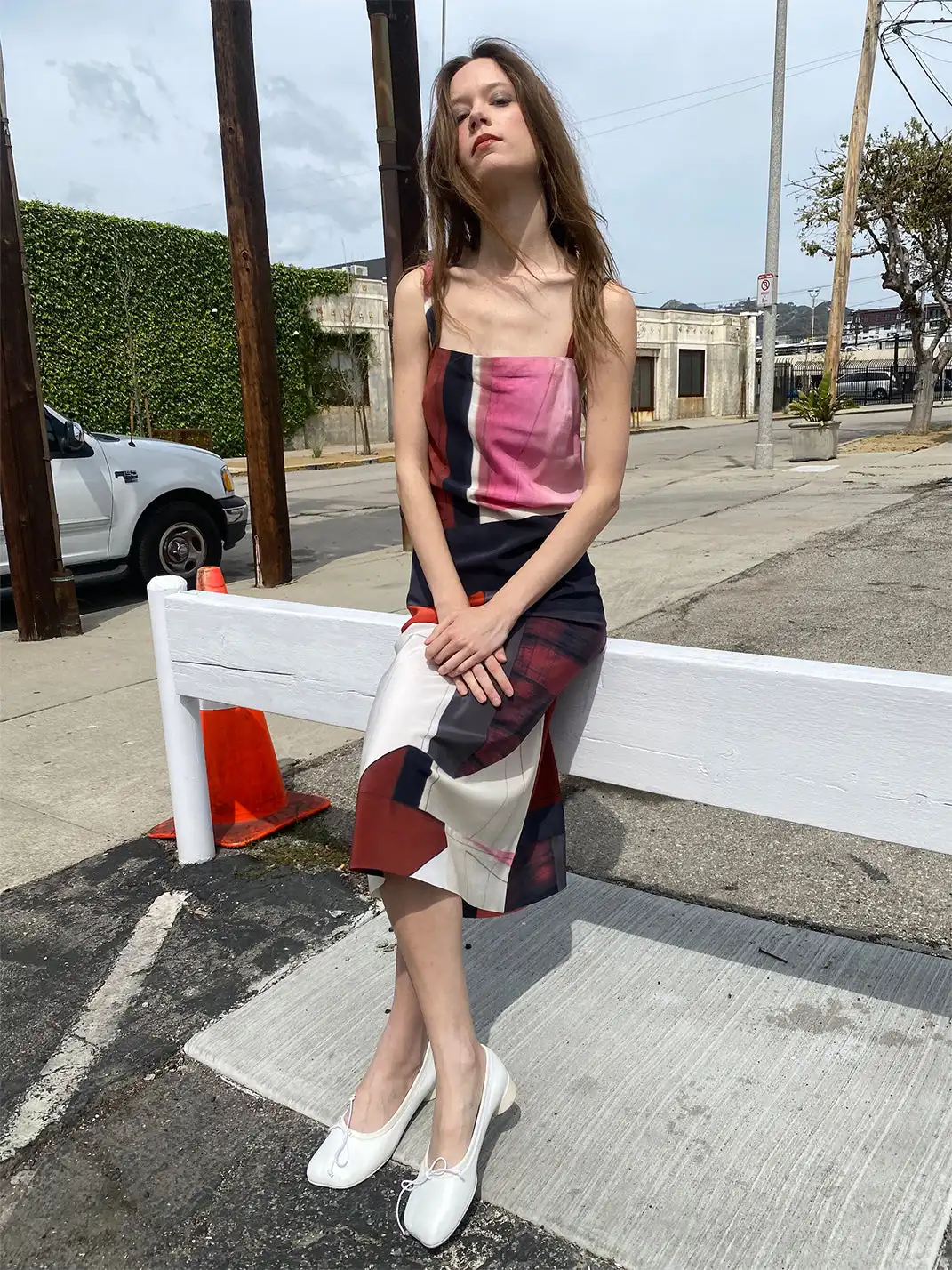 Risque Rose | Camisole Spliced Silk Dress