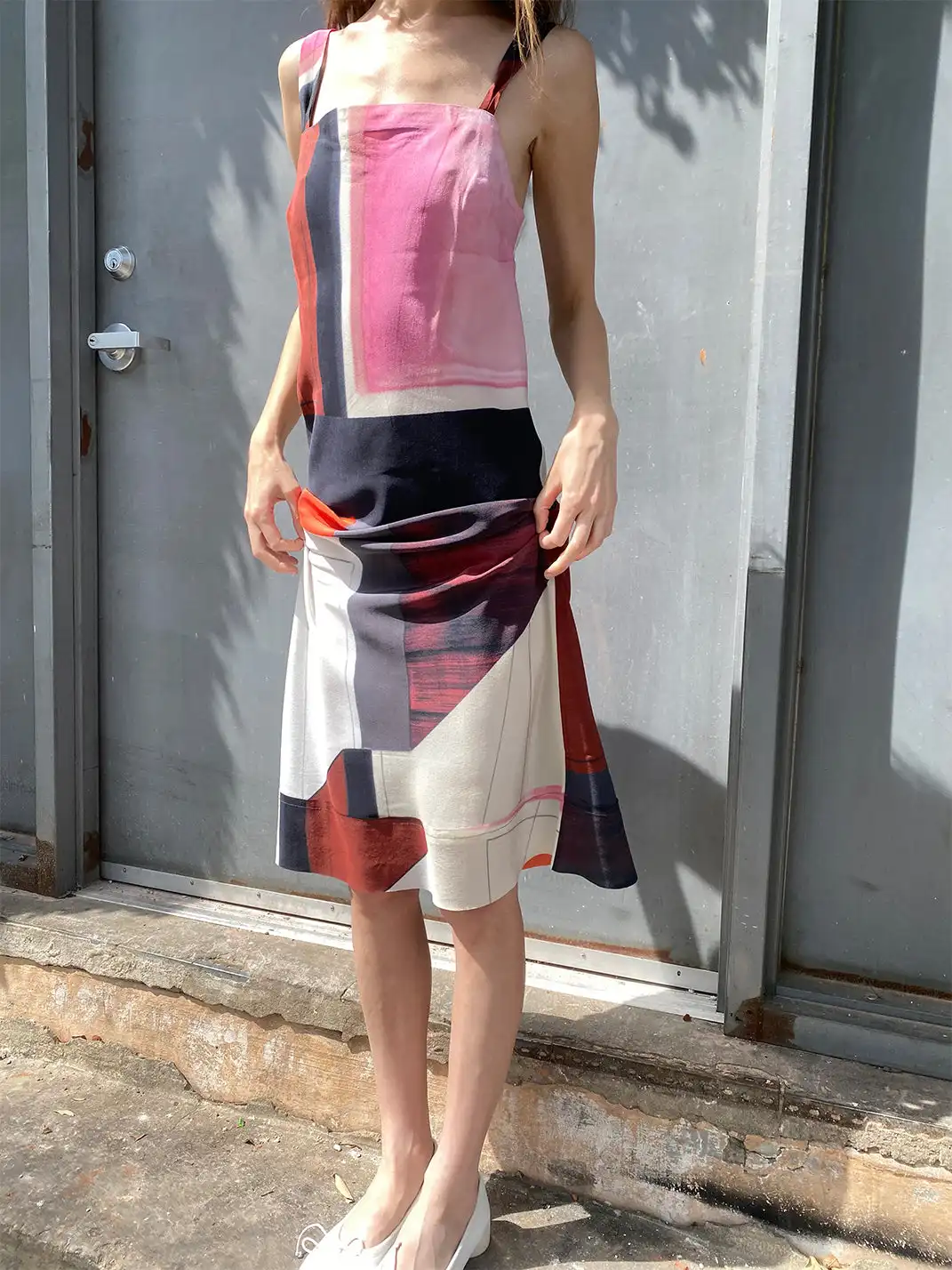 Risque Rose | Camisole Spliced Silk Dress