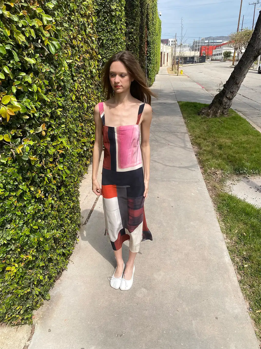 Risque Rose | Camisole Spliced Silk Dress