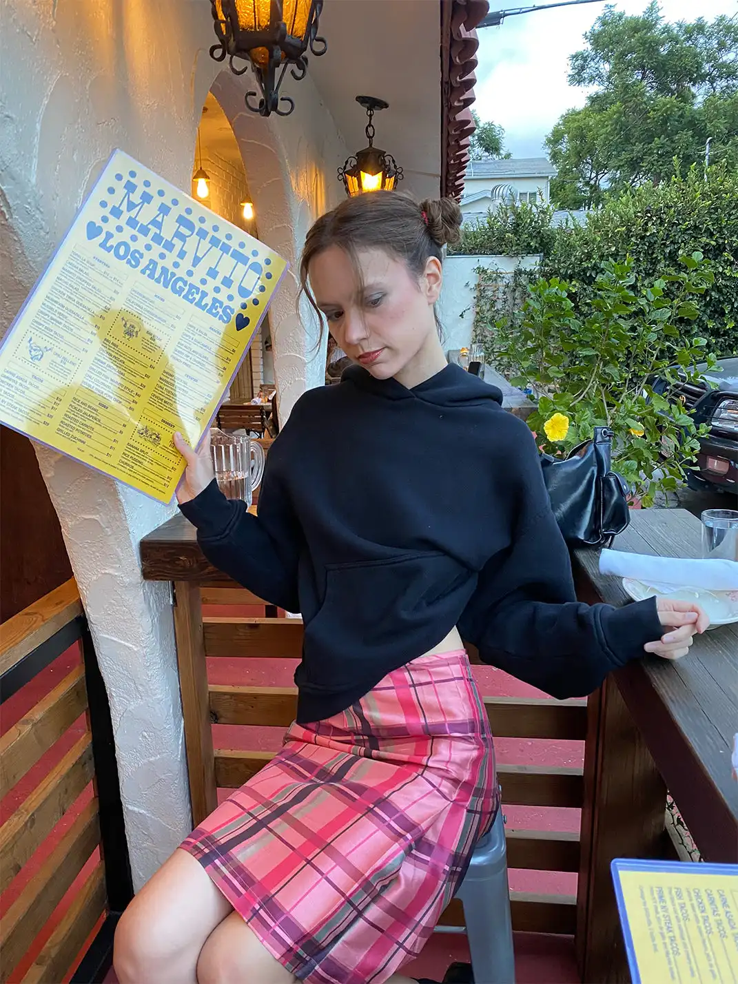 Risque Rose | Pink Plaid Midi Skirt