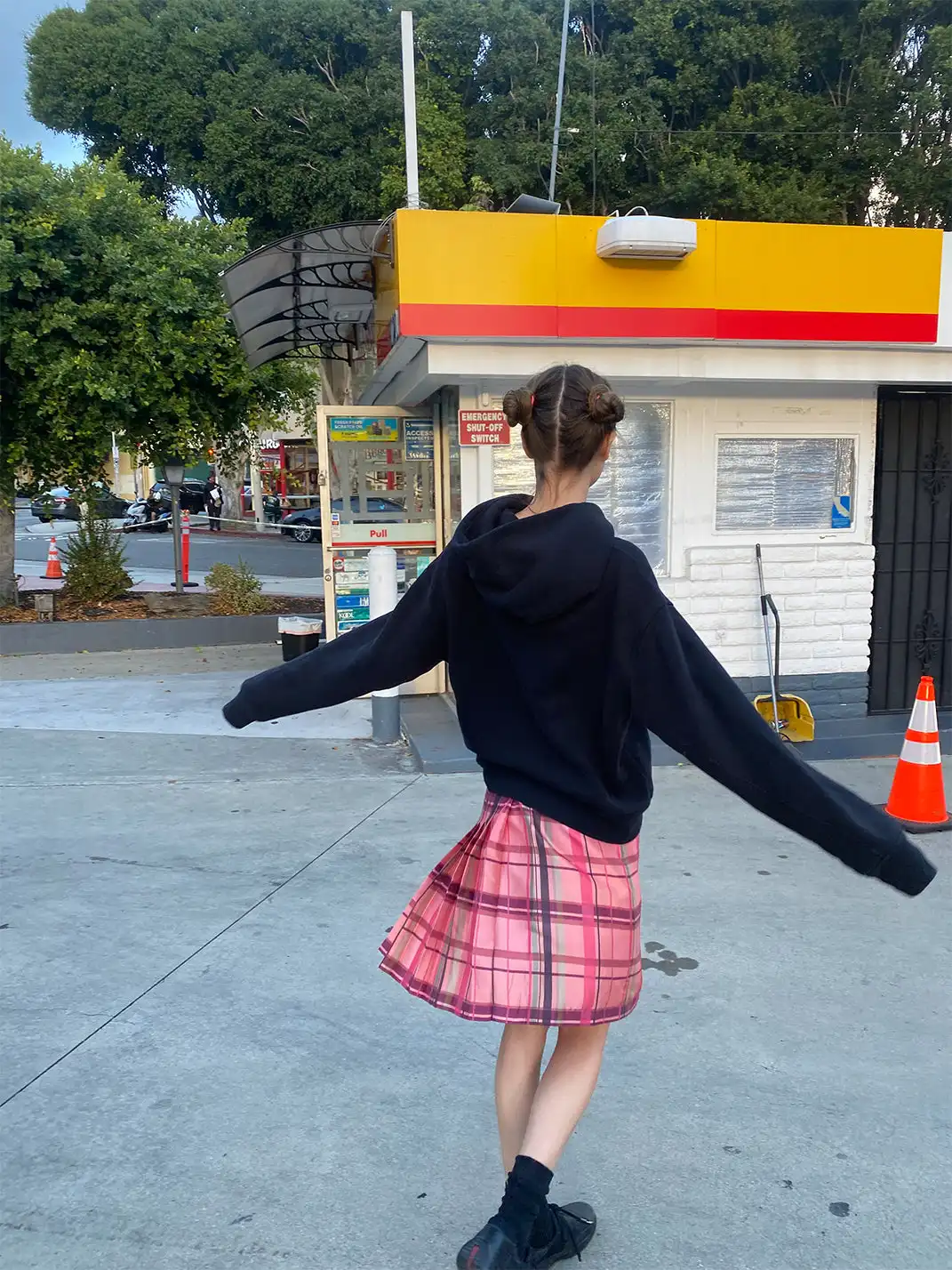 Risque Rose | Pink Plaid Midi Skirt