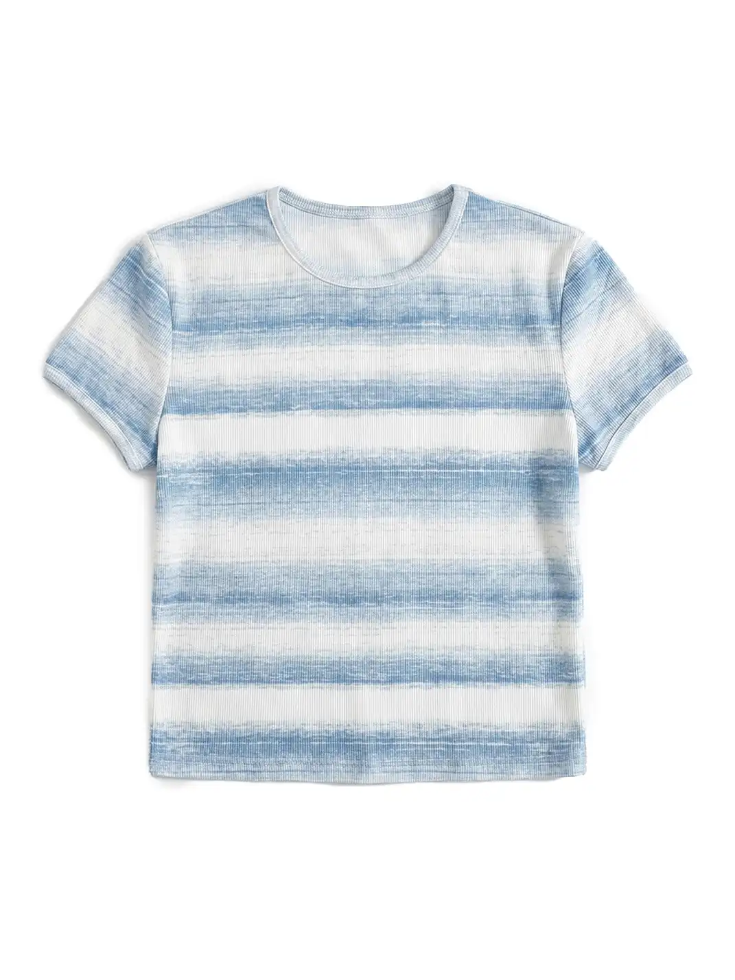 Risque Rose | Blue Striped Ribbed T-Shirt & Long Dress Set
