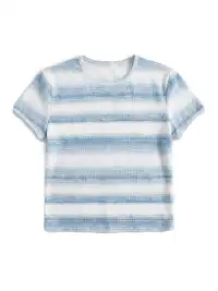 Risque Rose | Blue Striped Ribbed T-Shirt & Long Dress Set