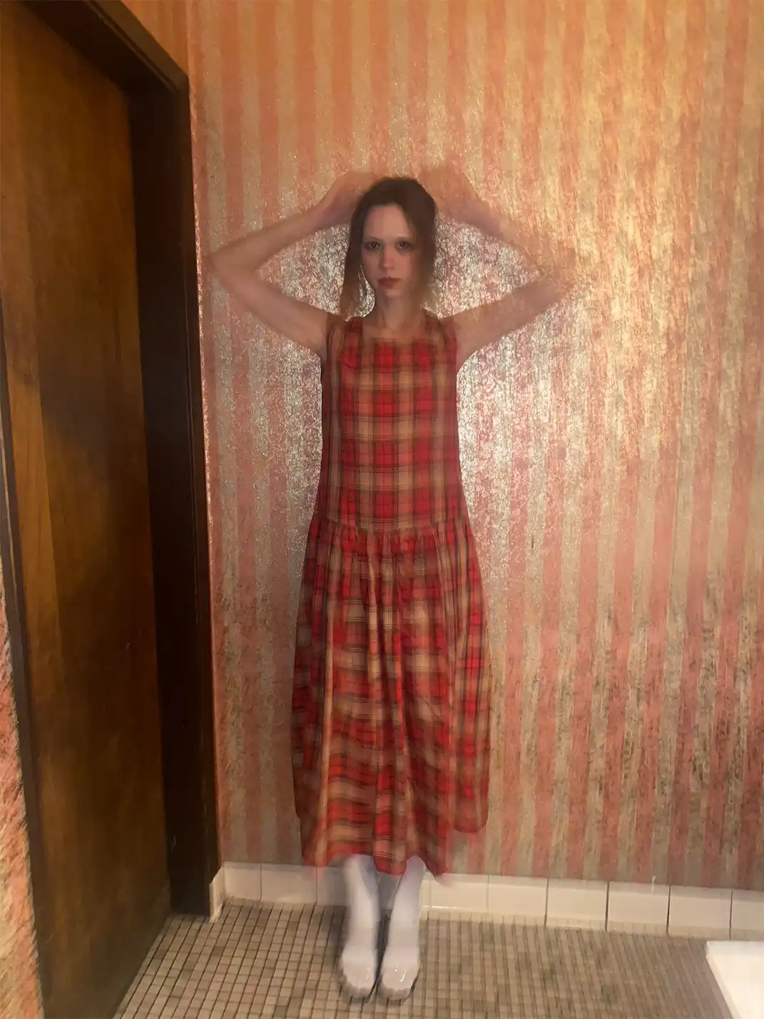 Risque Rose | Dirty Orange Plaid Cotton Dress