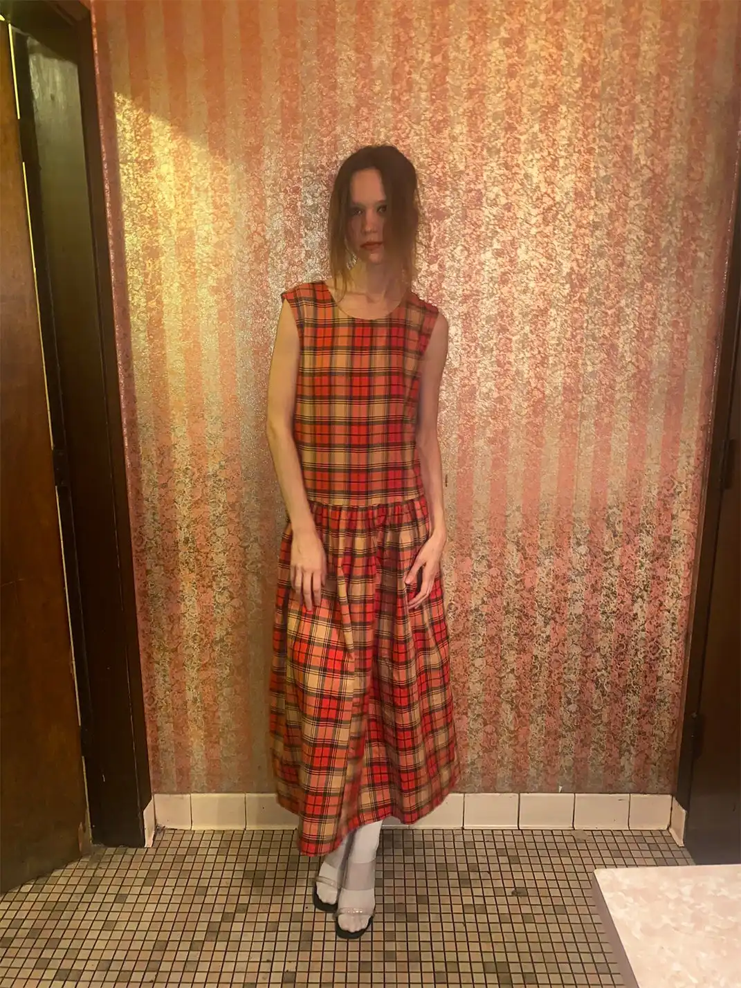 Risque Rose | Dirty Orange Plaid Cotton Dress