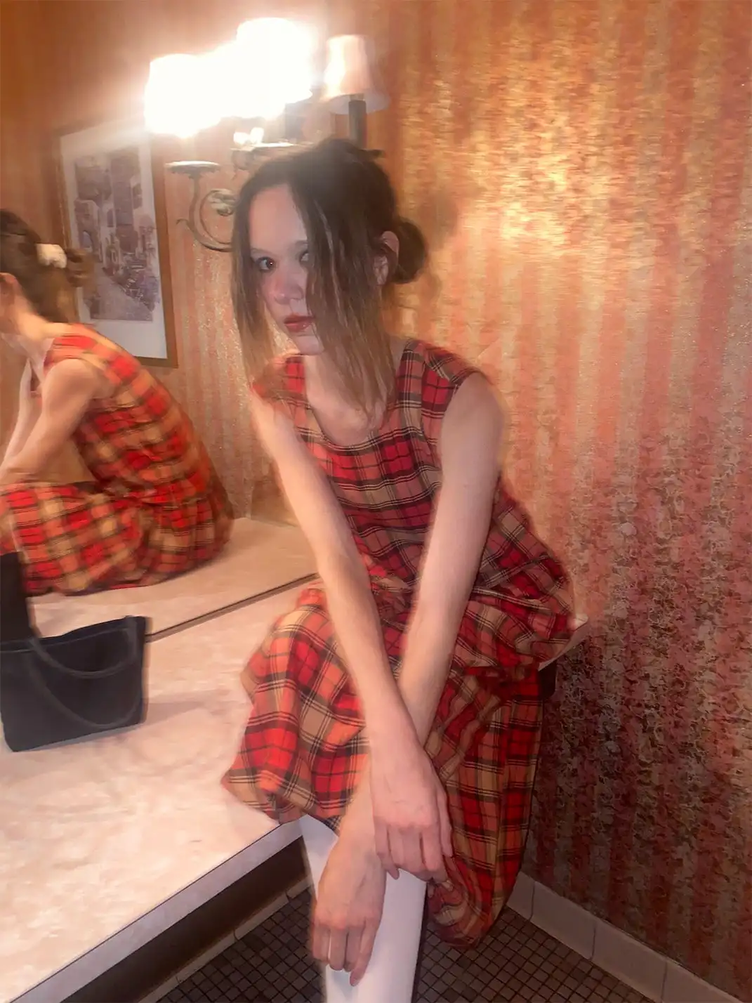 Risque Rose | Dirty Orange Plaid Cotton Dress