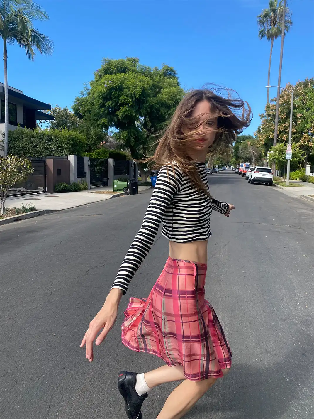 Risque Rose | Irregular Striped Long-Sleeve T-Shirt
