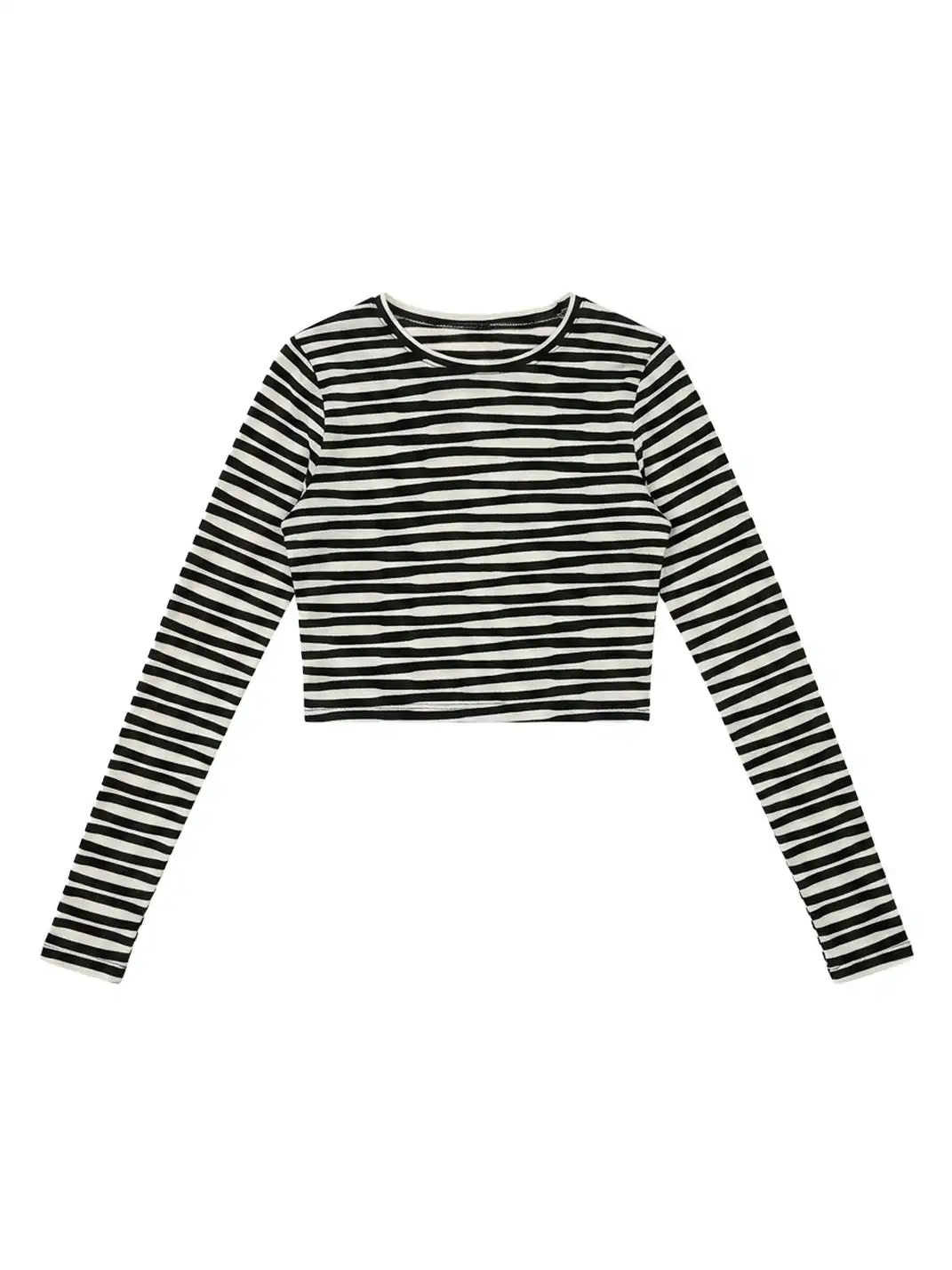 Risque Rose | Irregular Striped Long-Sleeve T-Shirt