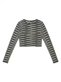 Risque Rose | Irregular Striped Long-Sleeve T-Shirt