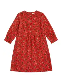 Risque Rose | Orange Red Printed Silk Dress