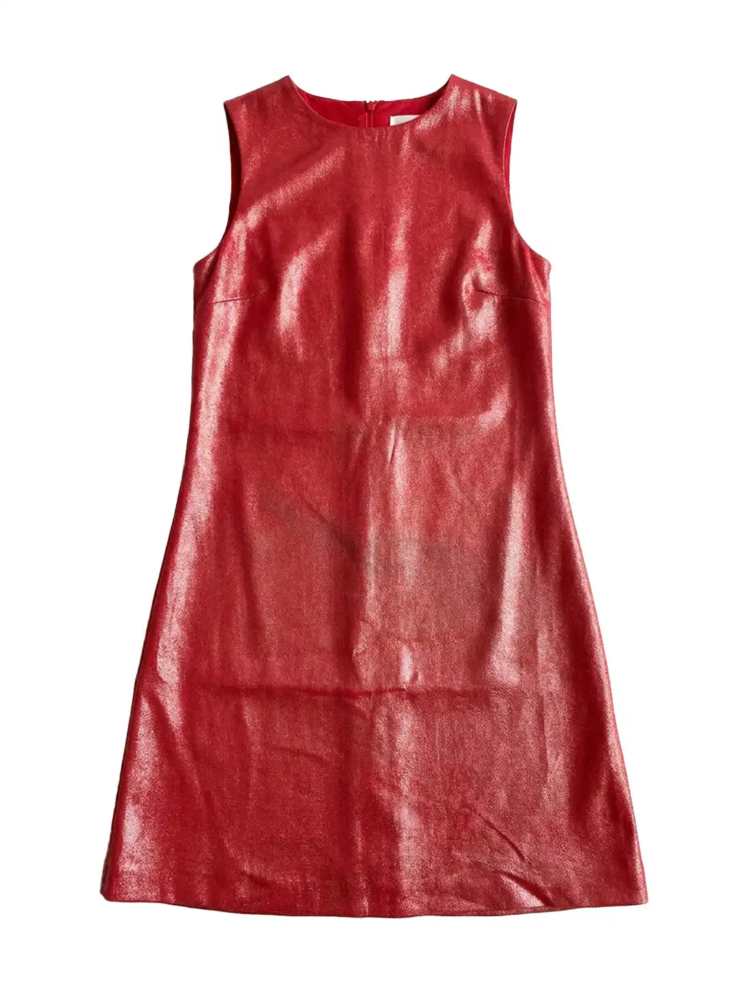 Risque Rose | Chili Red Silver Hot Stamping Silk Crepe De Chine Dress