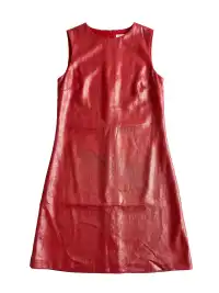 Risque Rose | Chili Red Silver Hot Stamping Silk Crepe De Chine Dress