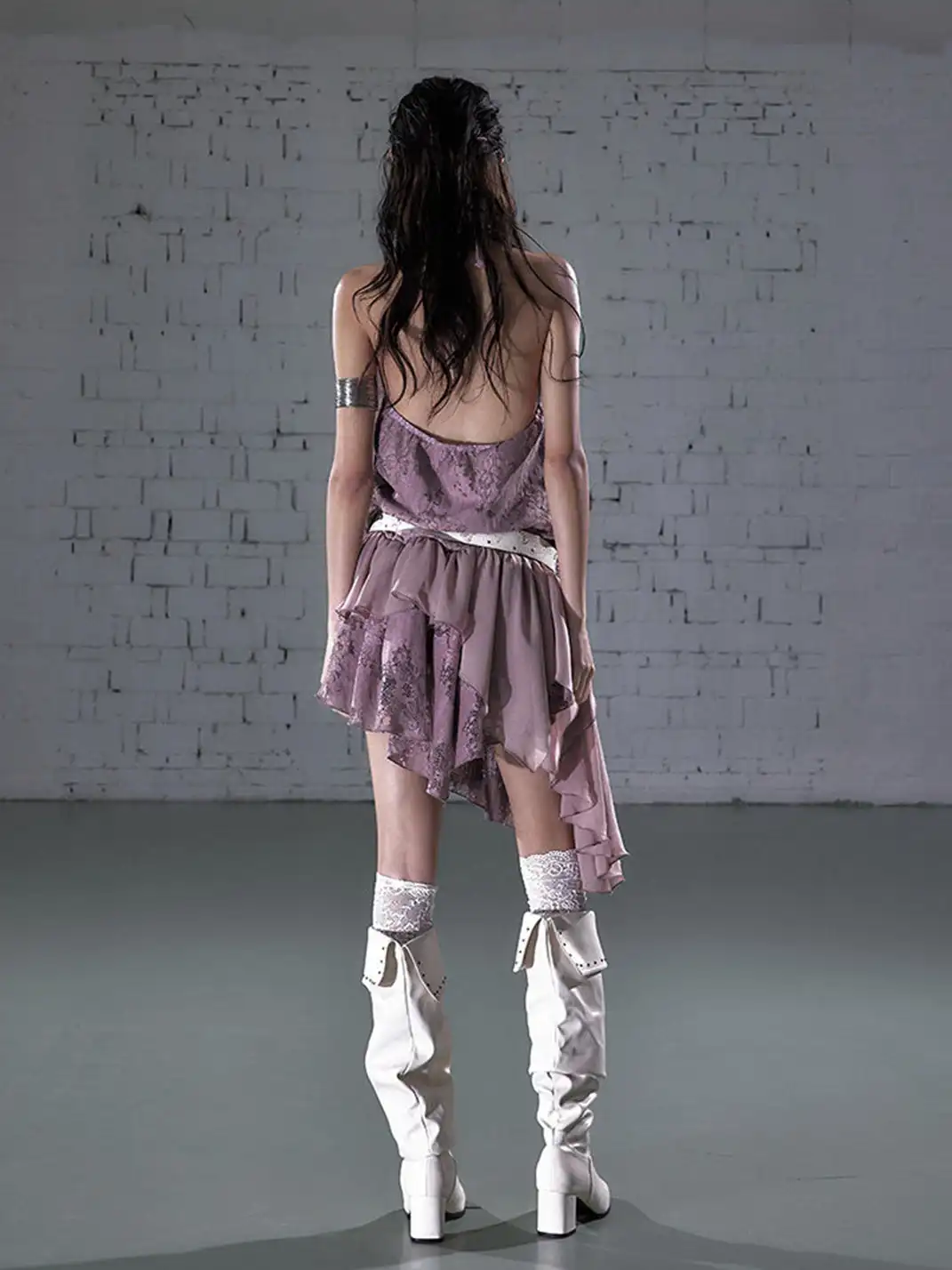 NO ROMANCE | Irregular Hem Halter Dress