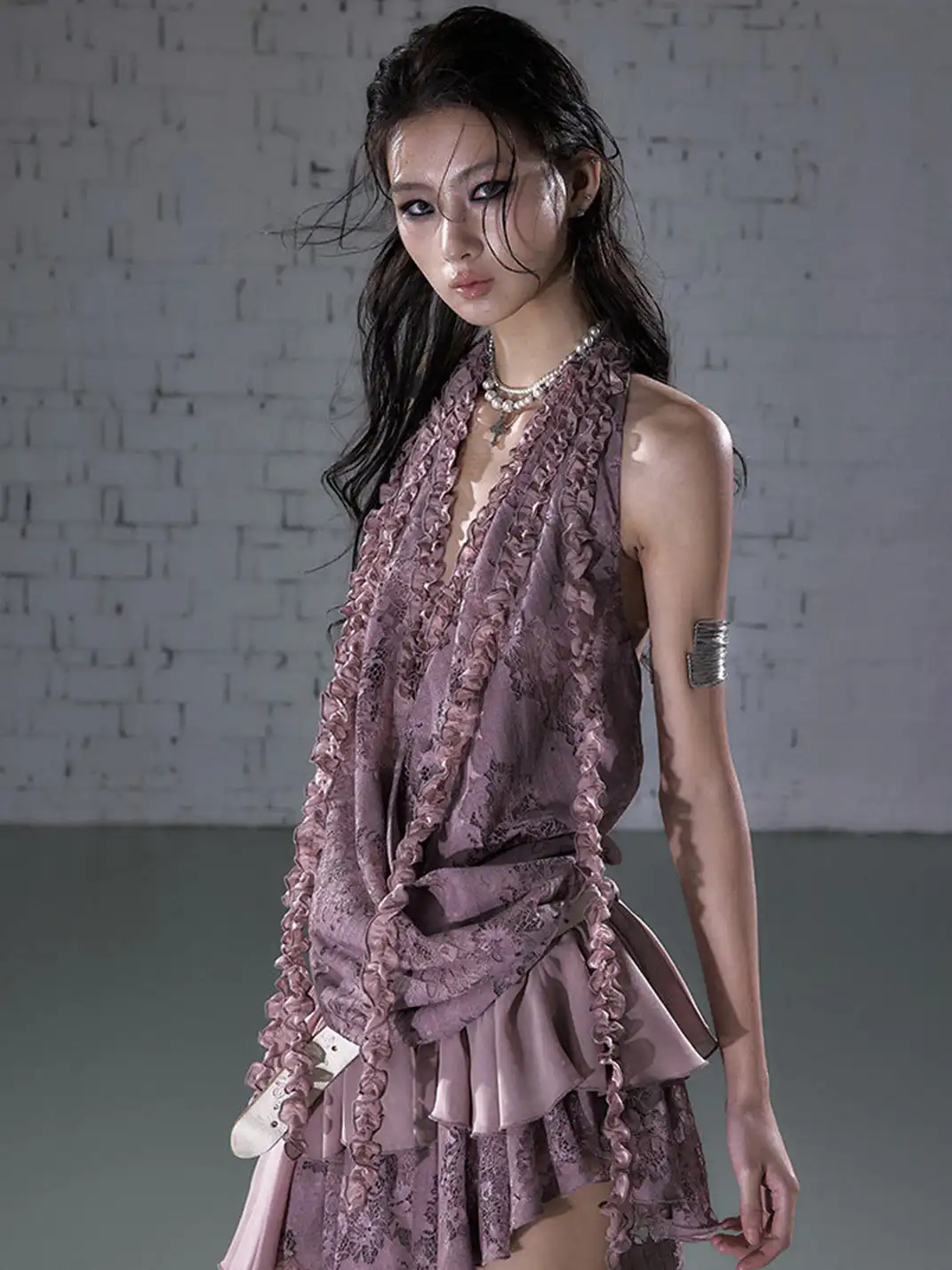 NO ROMANCE | Irregular Hem Halter Dress