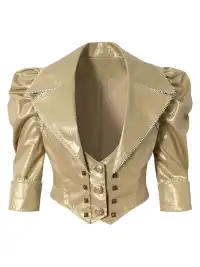 NO ROMANCE | Heavy-Duty Large Lapel Puff Sleeve Cropped Leather Jacket