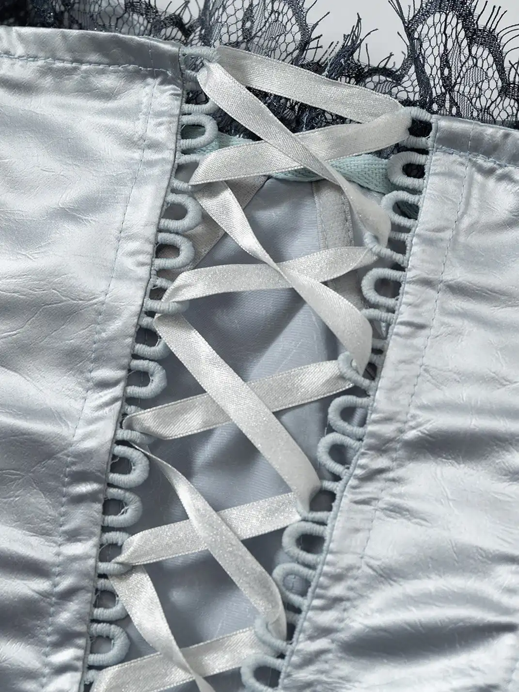 NO ROMANCE | Lace Satin Trim Fake Two-Piece Camisole Vest