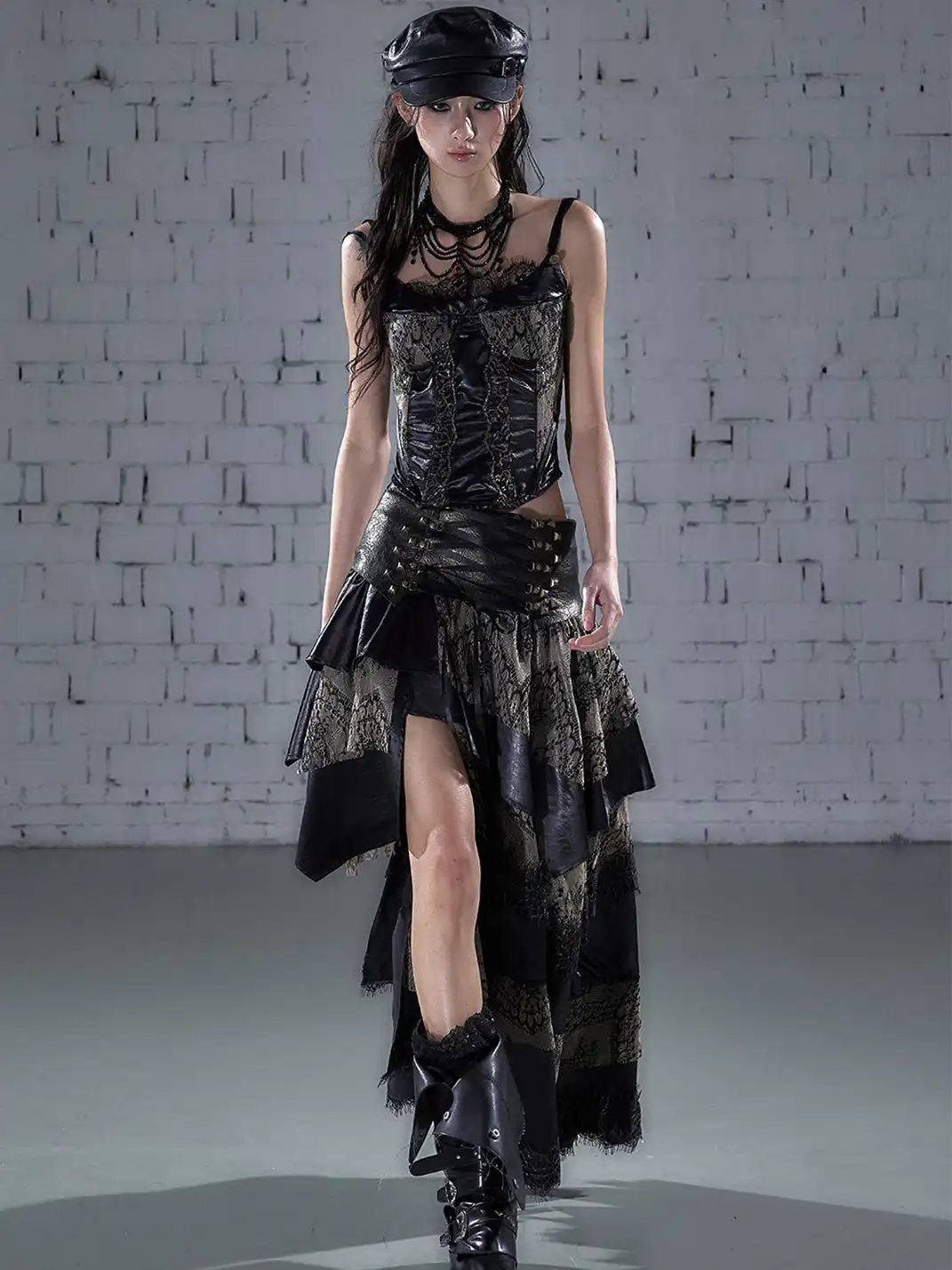 NO ROMANCE | Lace Satin Trim Fake Two-Piece Camisole Vest